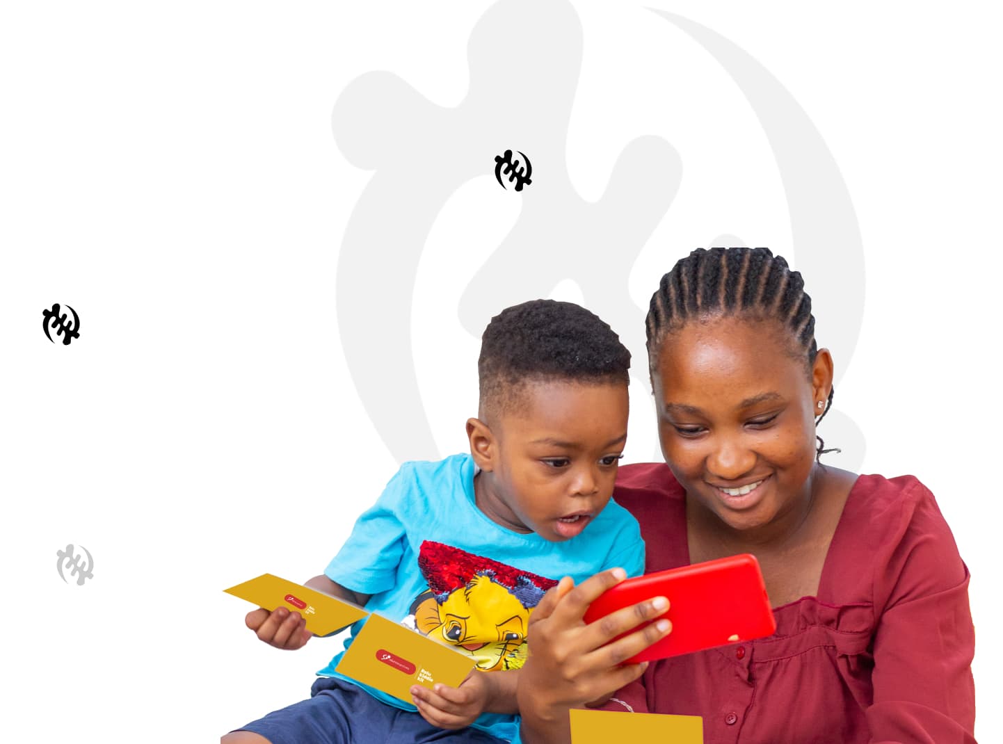 Kid and parent exploring AR animal kingdom together